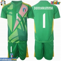 Italien Gianluigi Donnarumma #1 Torwart Auswärts Trikotsatz Kinder EM 2024 Kurzarm (+ Kurze Hosen)